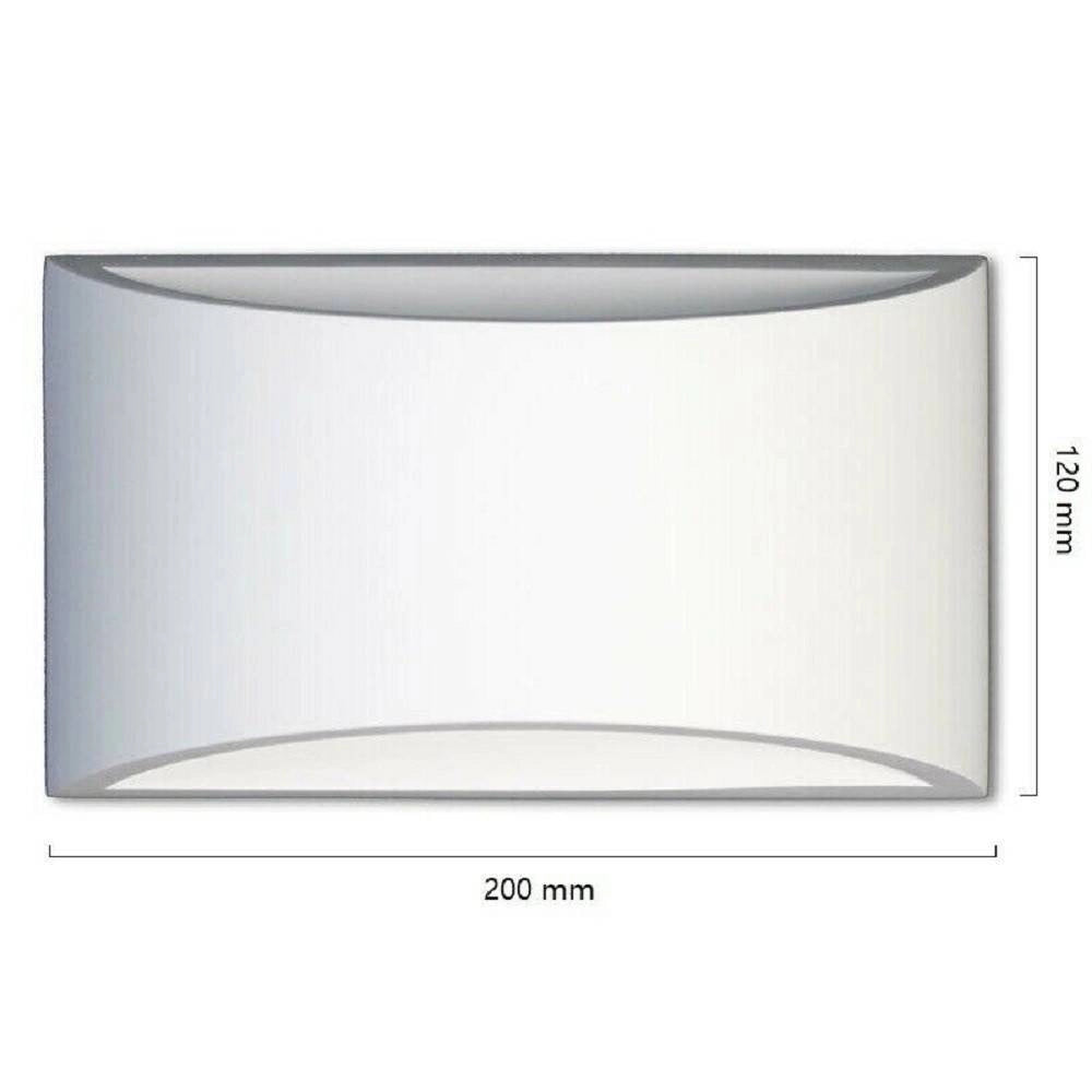Trade Shop - Applique Da Parete In Gesso Verniciabile Doppia Luce G9 Lampada Moderna Gs-e14 -