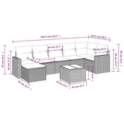 Set Divano da Giardino 8 pz con Cuscini Grigio in Polyrattan