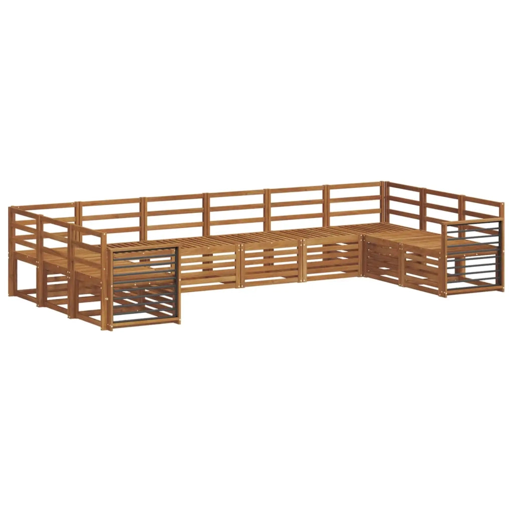 Set divani 10 pcs Naturale Legno di Acacia Massello 3375569