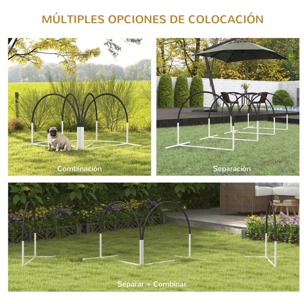 Set Agilit¨¤ per Cani 4 Pezzi con Borsa Trasporto ¨C zephmum ¨C Nero 89x69x99 cm