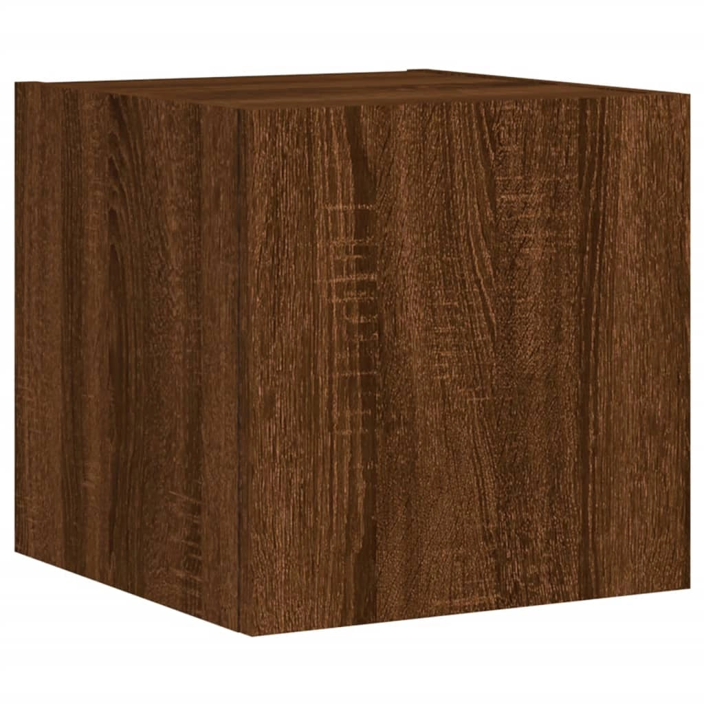Mobile TV multimediale da parete mensola TV credenza TV mobile TV sala da pranzo soggiorno camera da letto luci LED 2 pezzi rovere 30,5 x 35 x 30 cm marrone 02_0029158