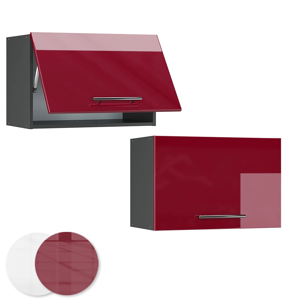 Vicco Pensile da cucina Rosso bordeaux lucido 60 cm Piatto