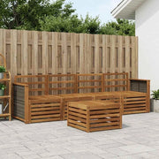 Set di divani da esterno 5 pz Naturale Legno di Acacia Massello 3383985