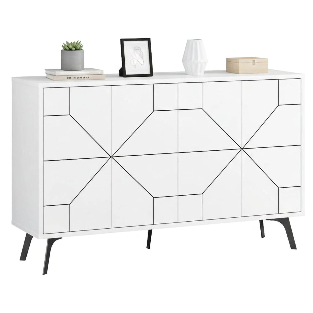 Madia Earl, Credenza 4 Ripiani, 123x35x62h cm Bianco