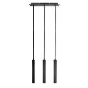 Lampada sospensione lampadario 3 luci LED 15W pendente cilindro luce 3000K tavolo bar ristorante RA90 230V NERO