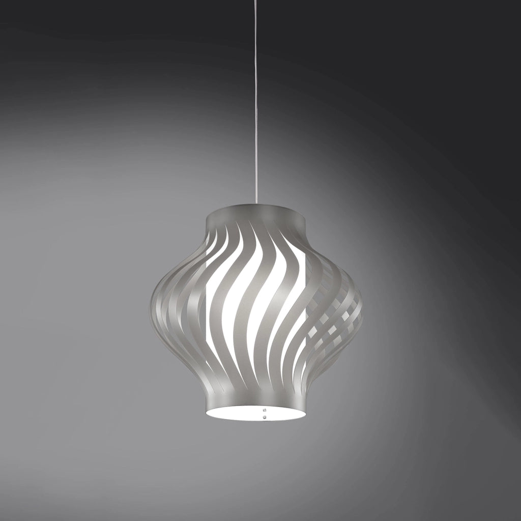 Sospensione Moderna Larga Helios Polilux ® Argento 1 Luce E27