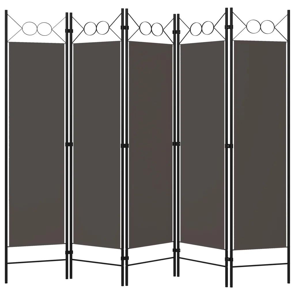 Paravento a 5 Pannelli Antracite 200x180 cm 320709