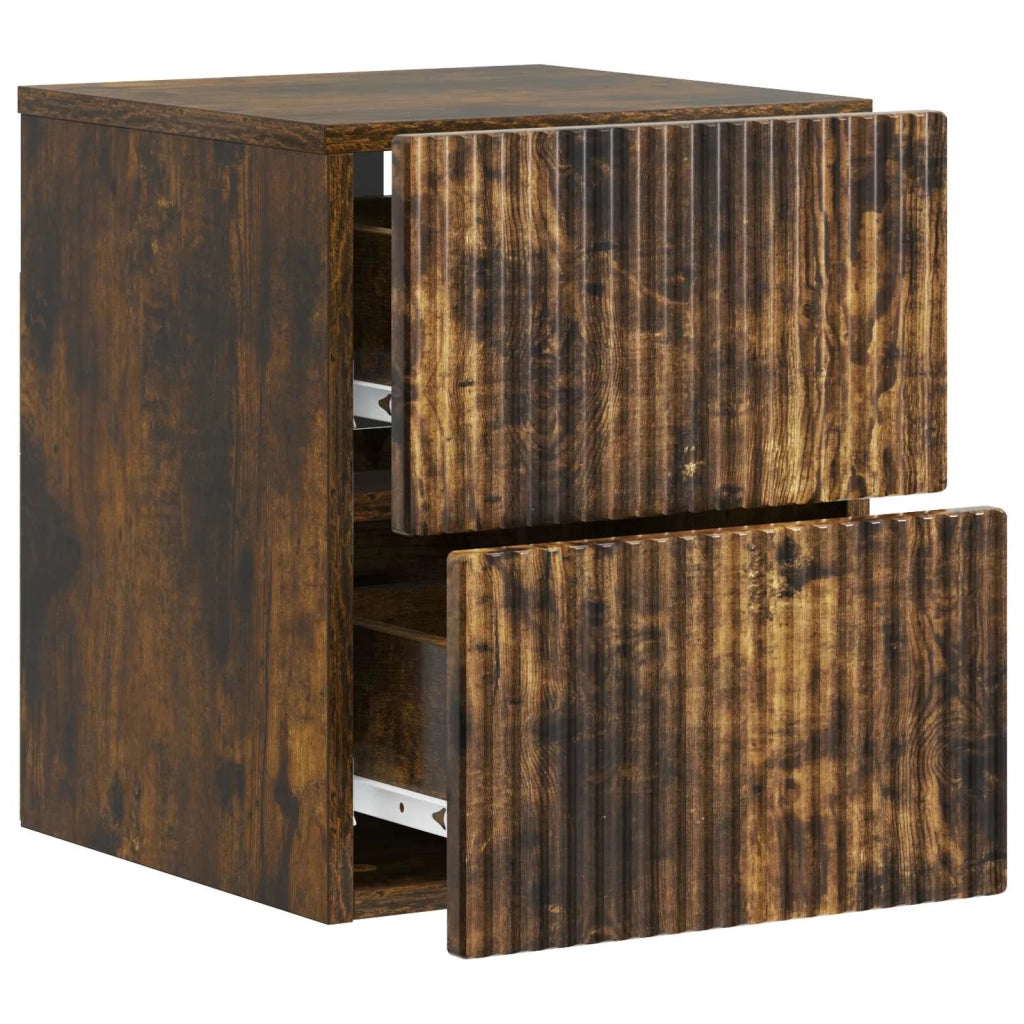 Mobiletto da notte a muro 2 pcs Rovere Fumo 33 x 34,5 x 40 cm 898476