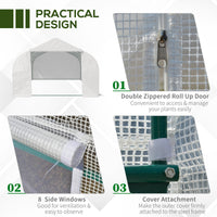 Serra per Piante Verticale 4 Ripiani 6x3x2m Rivestimento in PE Bianco