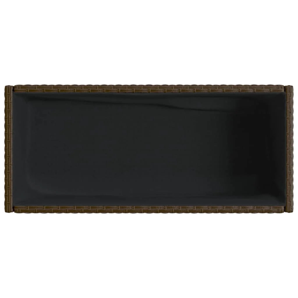 Fioriera rialzata per piante fiori giardino terrazze con ripiano set da 2 marrone 90 x 40 x 75 cm resina intrecciata marrone 02_0038884