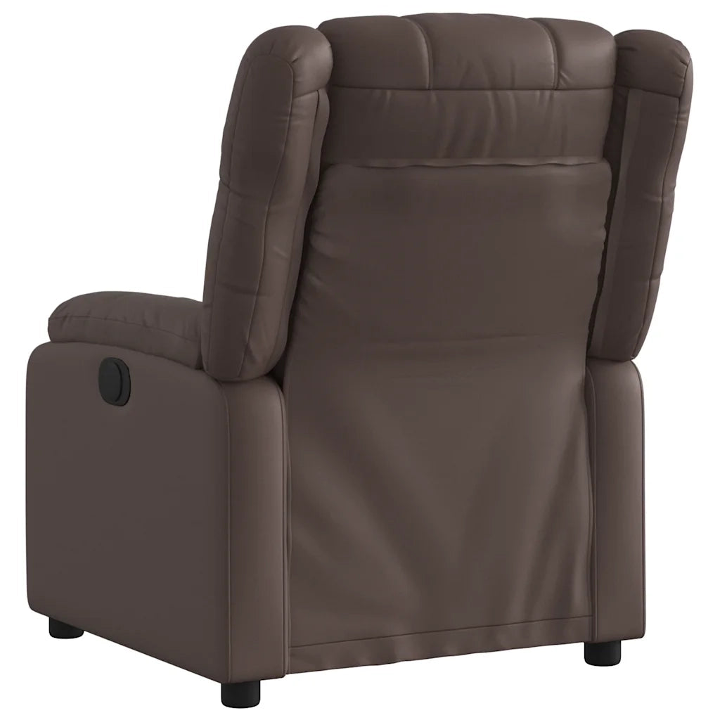 Divano Sedia-Poltrona Reclinabile Marrone in Similpelle 955226