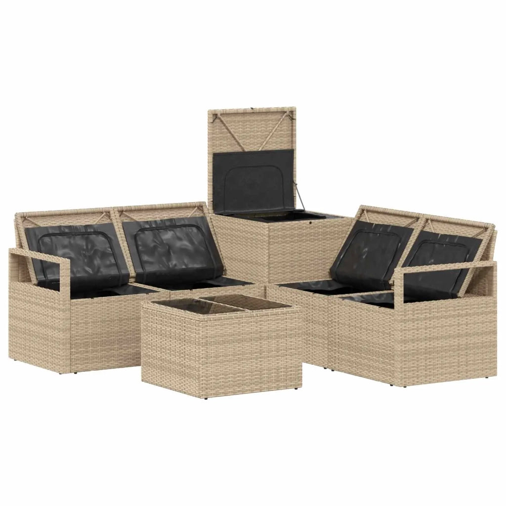 Set di divani 6 pz Beige e Bianco Crema 3447252