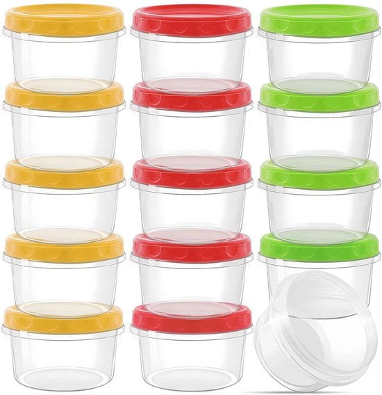 Contenitori per Cibo 15 Stuks - 250 ml - Riciclabili - Plastica - Stivabili - Resistenti al Lavastoviglie - A Tennura Aerea - Contenitori per Alimenti