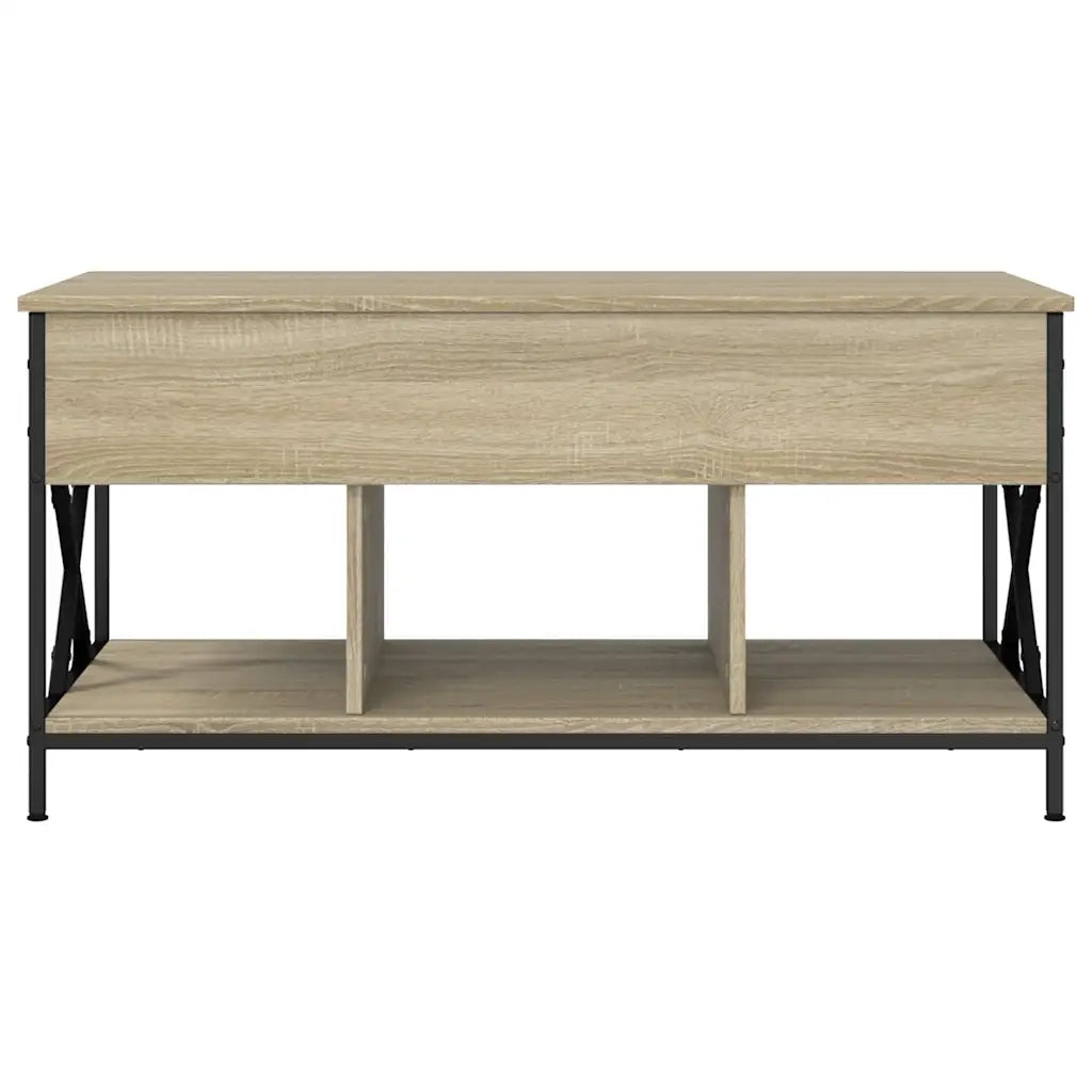 Tavolino Salotto-Tavolino da soggiorno-Tavolo Rovere Sonoma 100x55x50 cm Multistrato Metallo