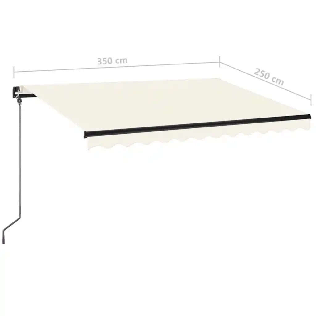 Tenda da Sole | Tenda parasole Retrattile Manuale con LED 350x250 cm Crema