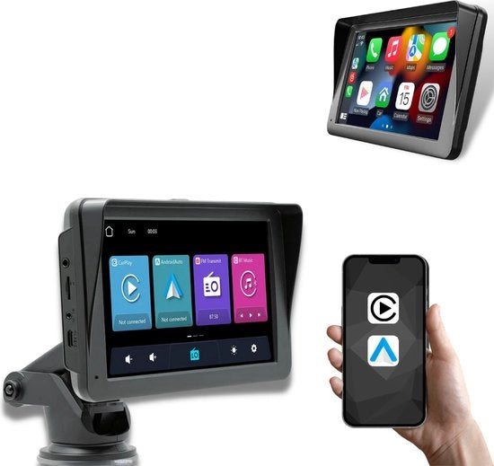 Sistema di navigazione universale - compatibile con Apple e Android - dispositivo Carplay - 7 pollici - schermo touchscreen - Bluetooth - multifunzionale - senza fili
