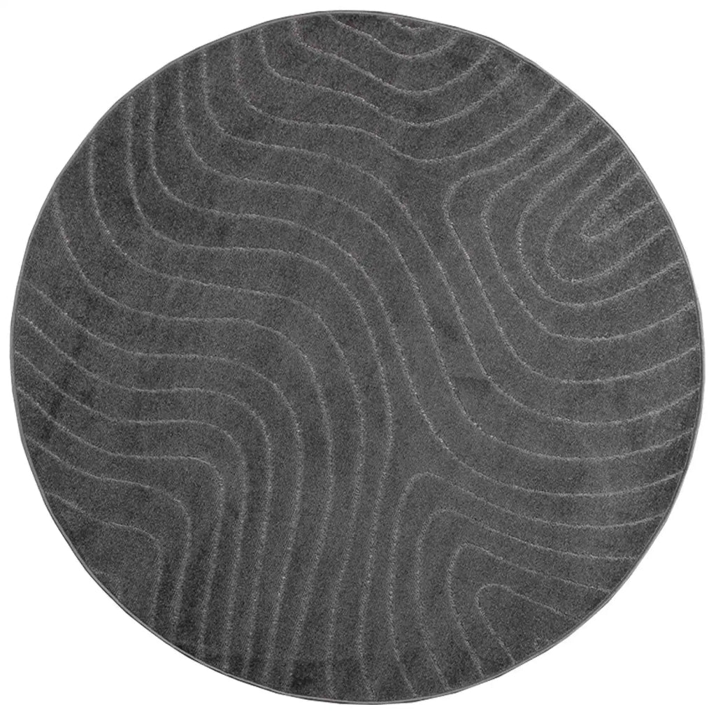 Tappeti per area Rotondo PALMERAS Antracite Ø 160 CM Poliestere 42022672