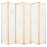 Paravento divisorio divisorio mobile decorativo 6 pannelli crema 240 x 170 x 4 cm tessuto 0802082