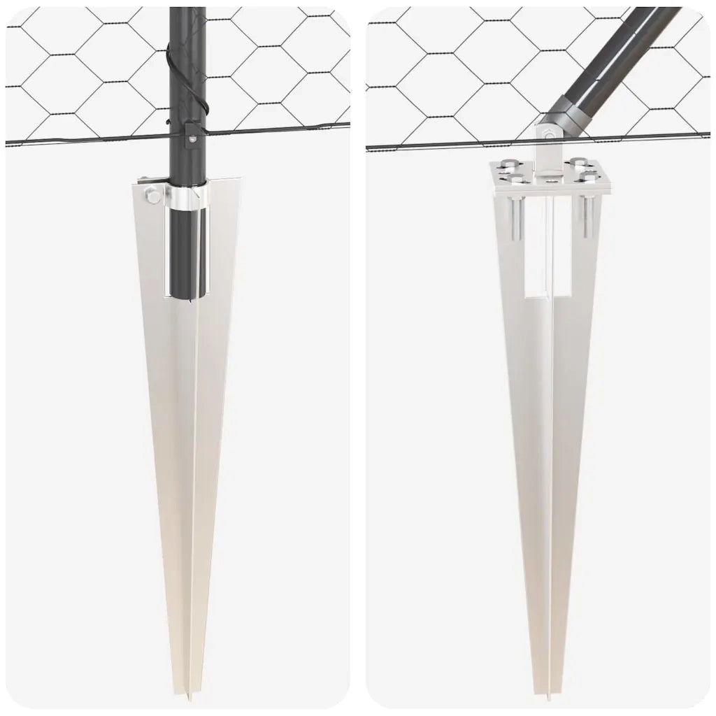 Palo della recinzione Grigio 100 x 0,5 m (maglia di 50 mm)