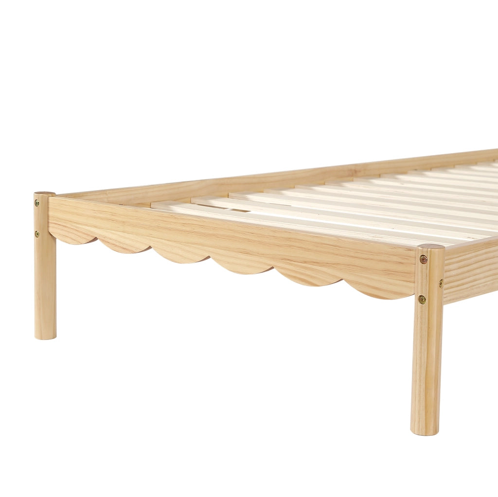 Letto singolo imbottito per bambini 90x200 cm beige naturale