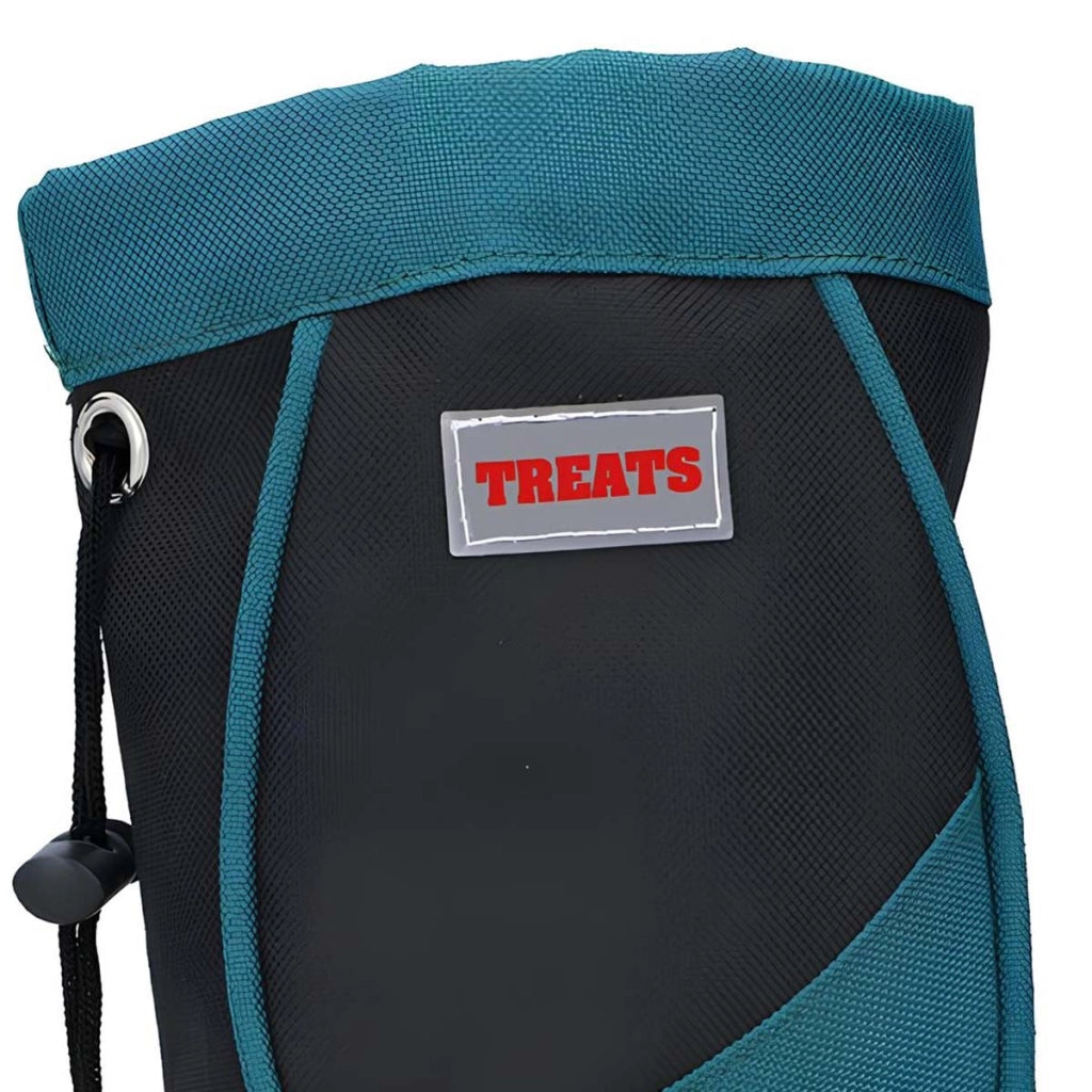 Porta snack per animali con cordino e clip di fissaggio Nero / Blu Inny
