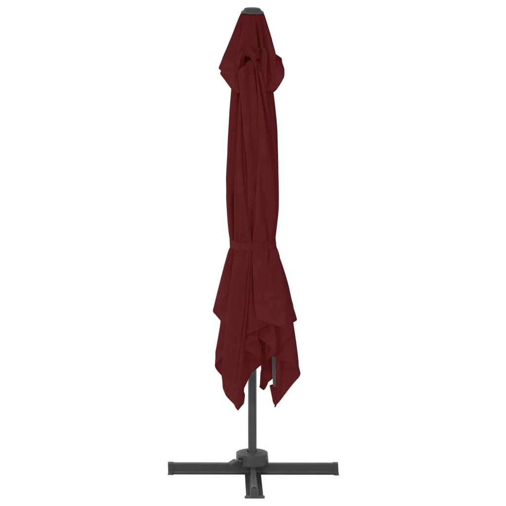 Ombrellone a braccio con palo in alluminio 400 x 300 cm rosso bordeaux 02_0008501