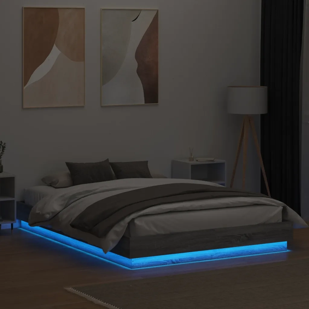 Giroletto con Luci LED Grigio Sonoma 150x200 cm 3209791