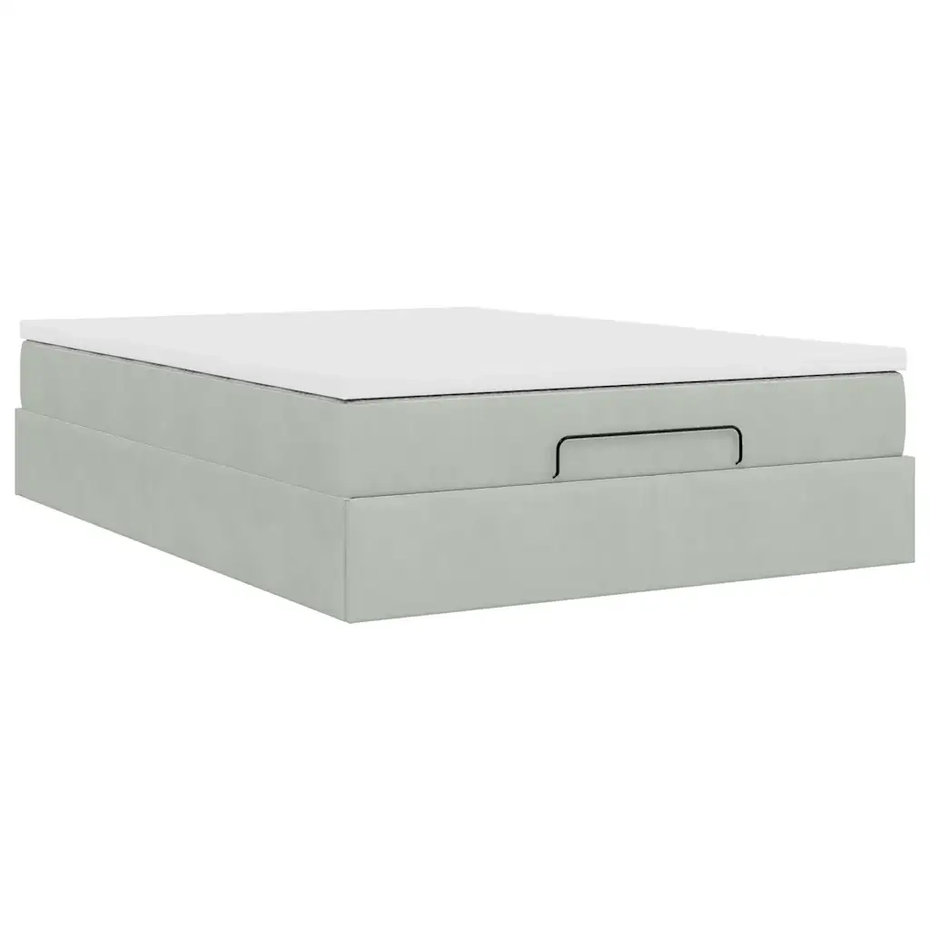 Struttura Letto Pouf con Materasso 140x190 cm Velluto 3311183