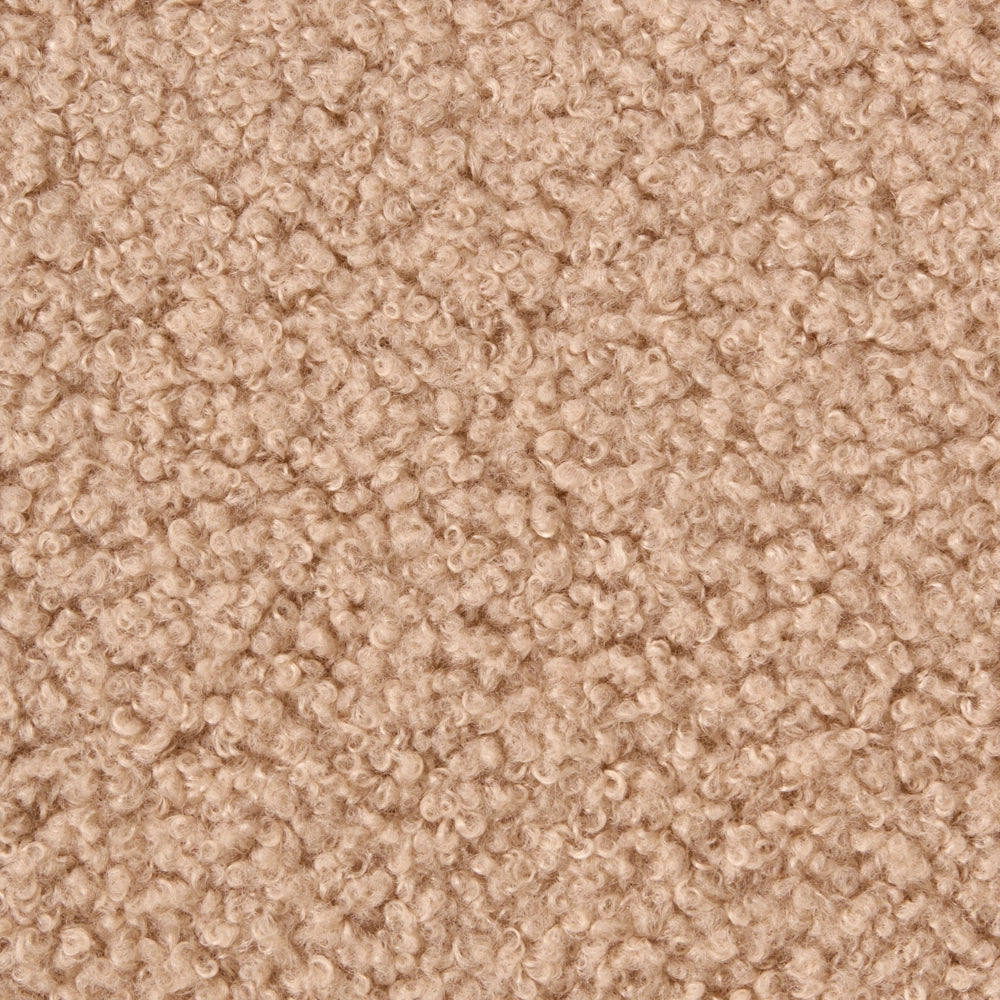 Poltrona da Soggiorno Senza Braccioli bouclè beige capitonnè Verticale Gambe In Legno