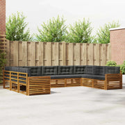 Set di divani da esterno con cuscino 9 pcs Naturale e Antracite