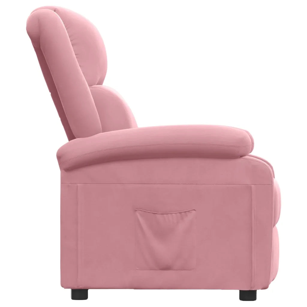 Poltrona Reclinabile Rosa in Velluto 342403