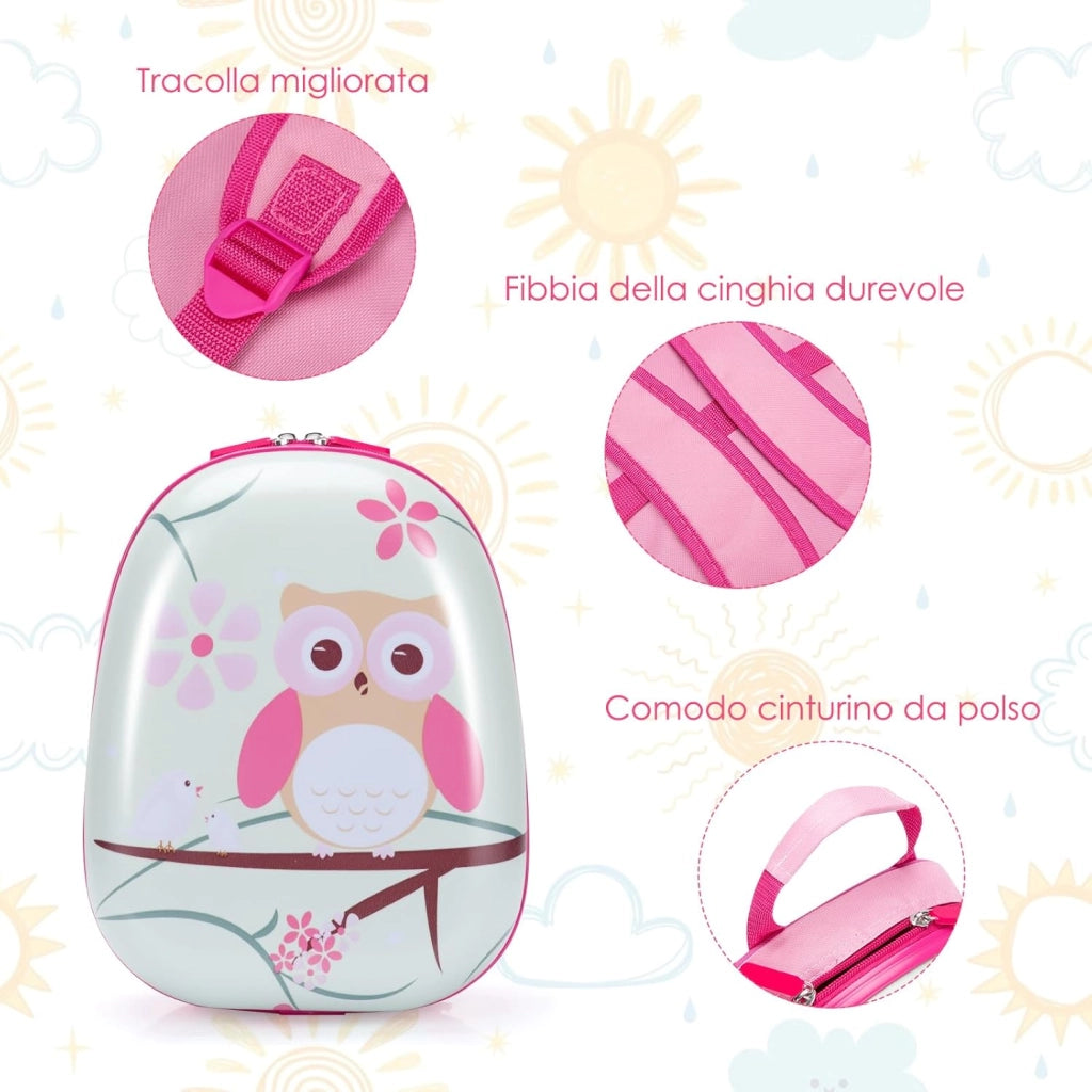 Set di Valigia per Bambini, 16" Valigia+ 12" Zaino, 2 Pezzi, con Ruote Girevoli a 360° e Maniglia Retrattile, Ideale per Viaggiare in Modo Comodo e Divertente (Modello 5)