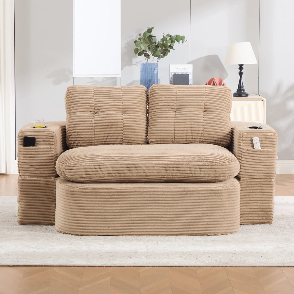 POLTRONA 2 in 1 convertibile in corduroy, khaki