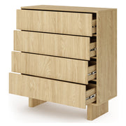 Madia Hasavato, Credenza 4 Cassetti, 94x38x104h cm Marrone Rovere
