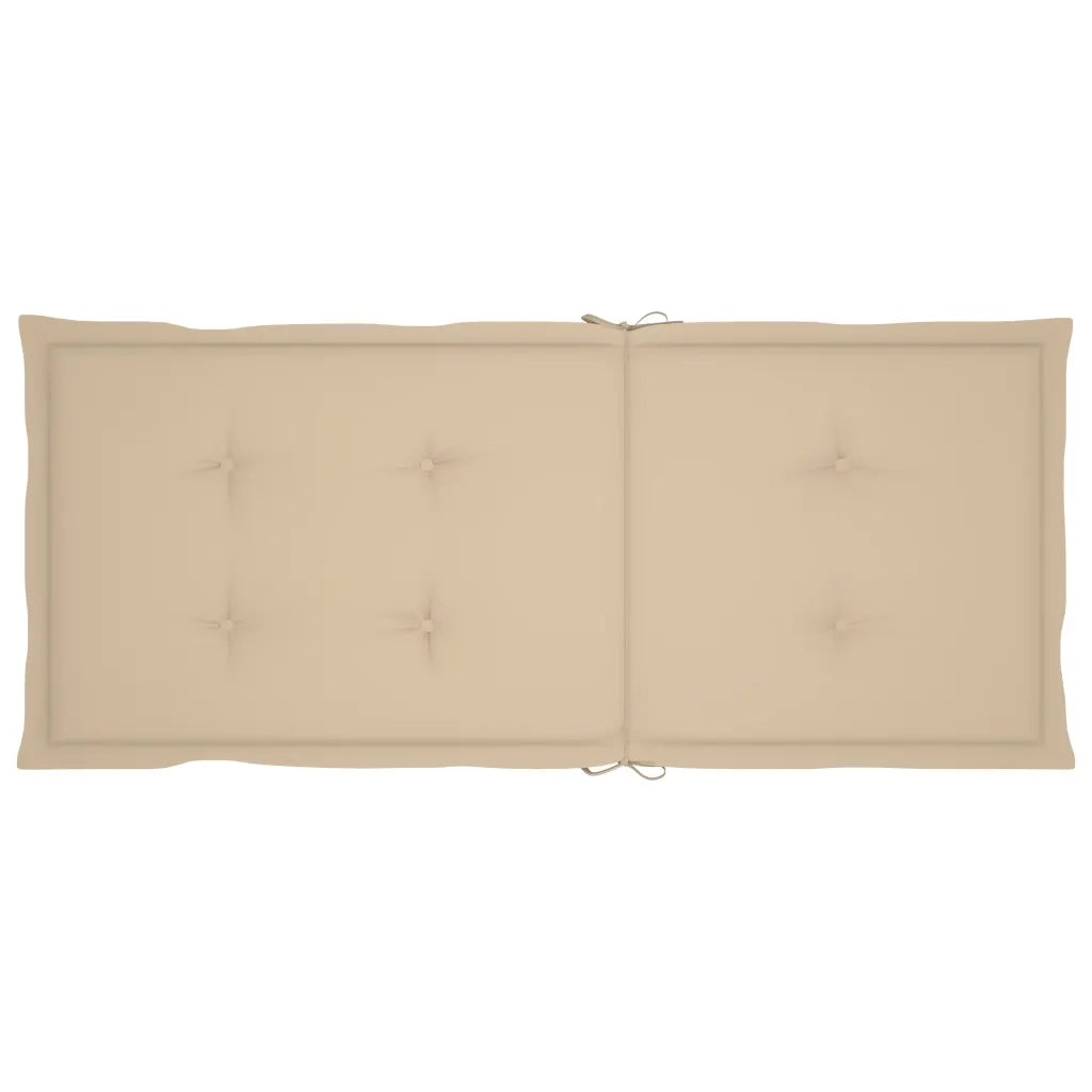 Sedie da Giardino 2 pz con Cuscini Beige Massello di Teak 3062379