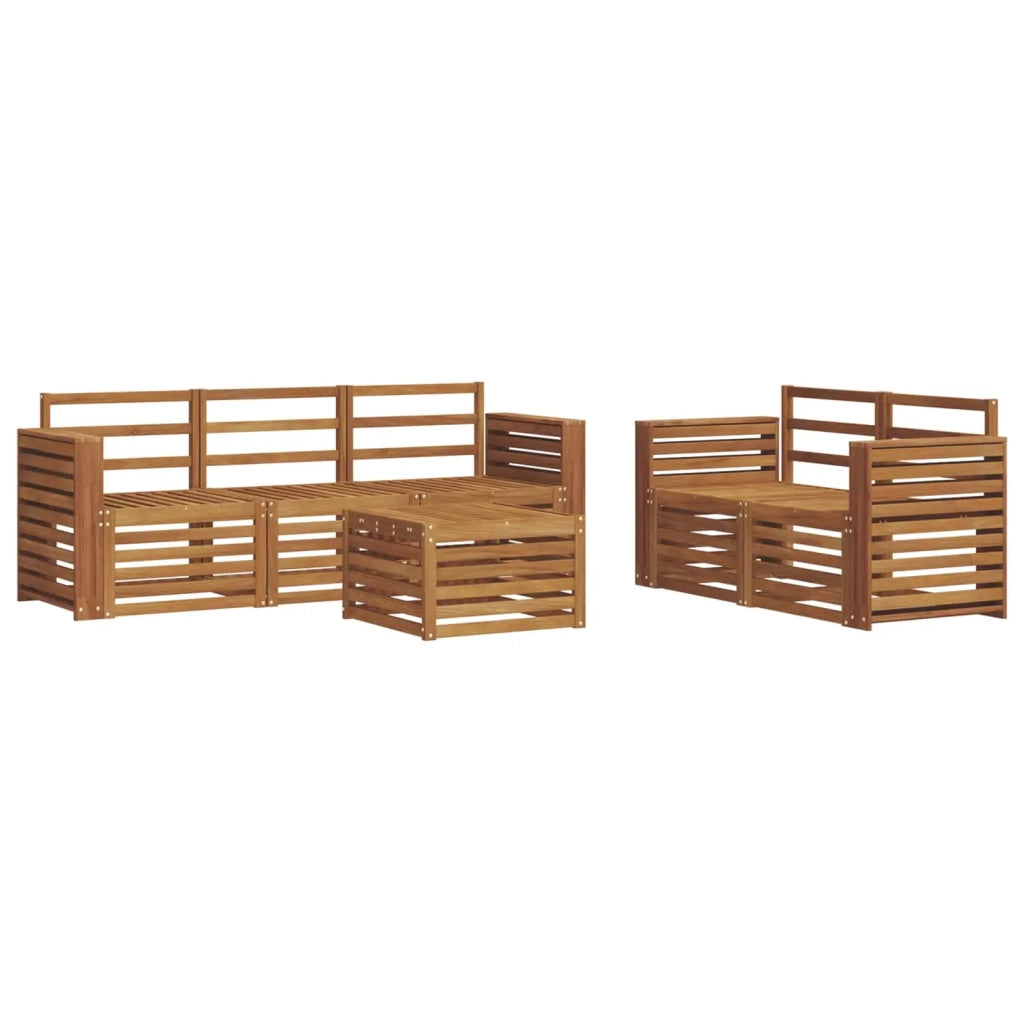 Set divani 6 pcs Naturale Legno di Acacia Massello