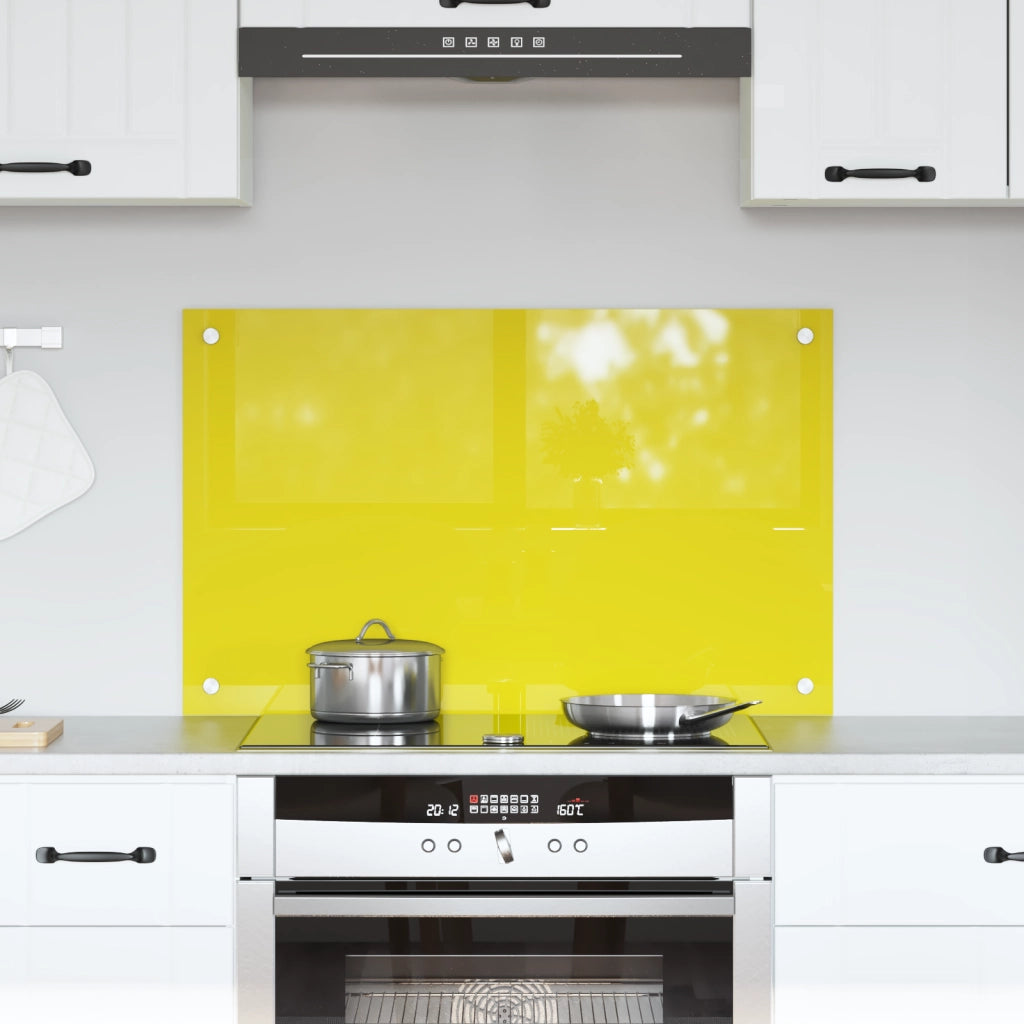 schienale cucina  giallo 80x50x0,6 cm vetro temperato