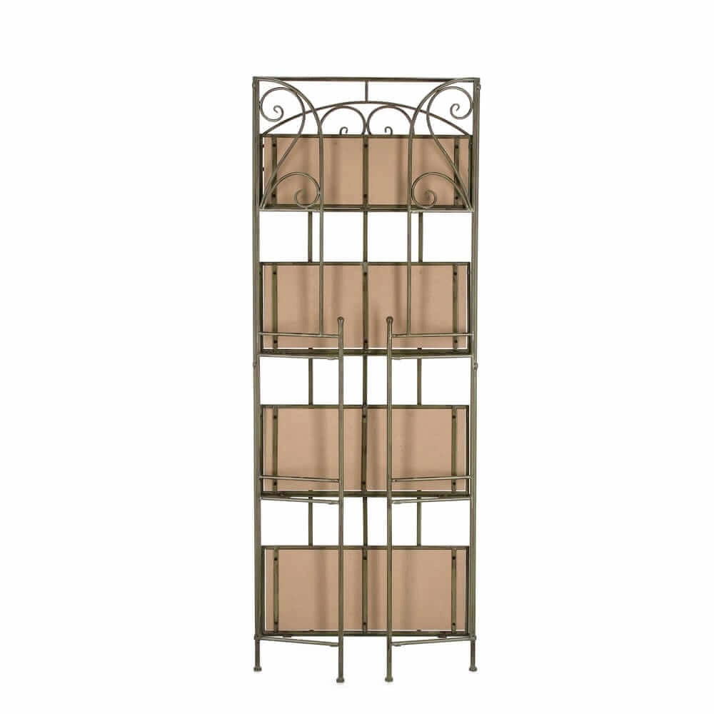 Scaffale in Metallo Bianco con 4 Piani in MDF Stile Romantico - GUSE