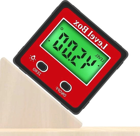 Misuratore di inclinazione Box di livellamento Finder di angolo Cubo di gradi Finder di bevel LCD 0-360° Strumento di misurazione - Batteria non inclusa