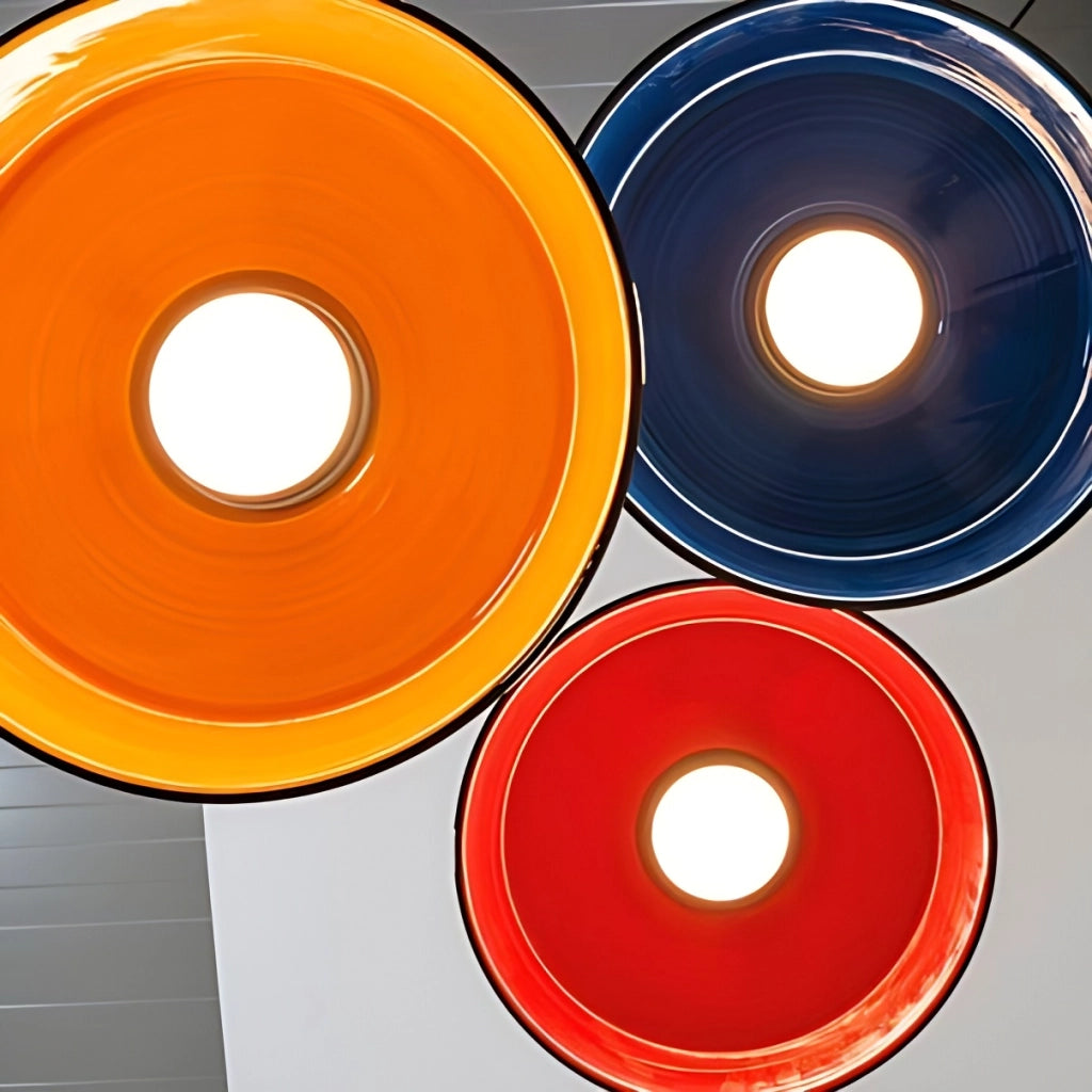 Circus Black Lampada a sospensione a LED blu, design in ceramica fatta a mano in Italia, diametro 24 cm, 8W 3000K, dimmerabile TRIAC, IP40, 230V