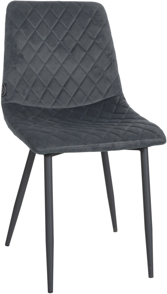 Sedia da pranzo Telde Velvet grigio scuro