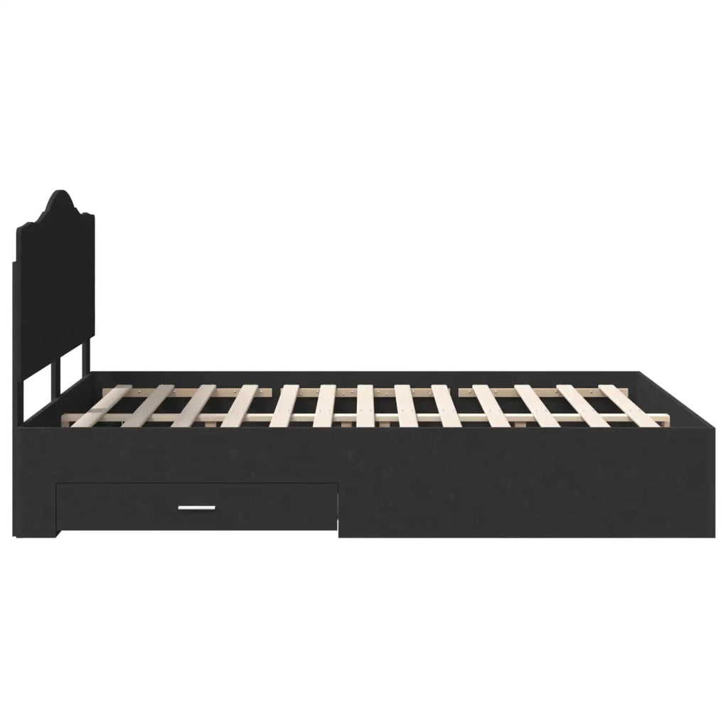 Struttura del letto Nero 140 x 190 cm Legno multistrato 3413604