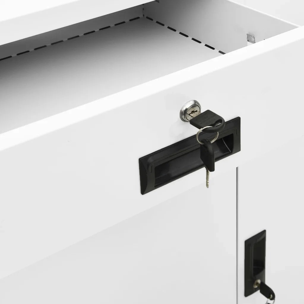 Armadio per Ufficio Bianco 90x40x102 cm in Acciaio cod mxl 52213