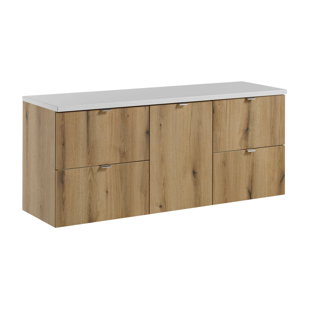 Set mobili bagno 140 cm con piano Nova Oak 140 x 1401 x 40 cm