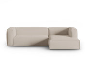 Cosmopolitan Design - Divano angolare destro "Mackay" 4 posti in velluto strutturato beige 