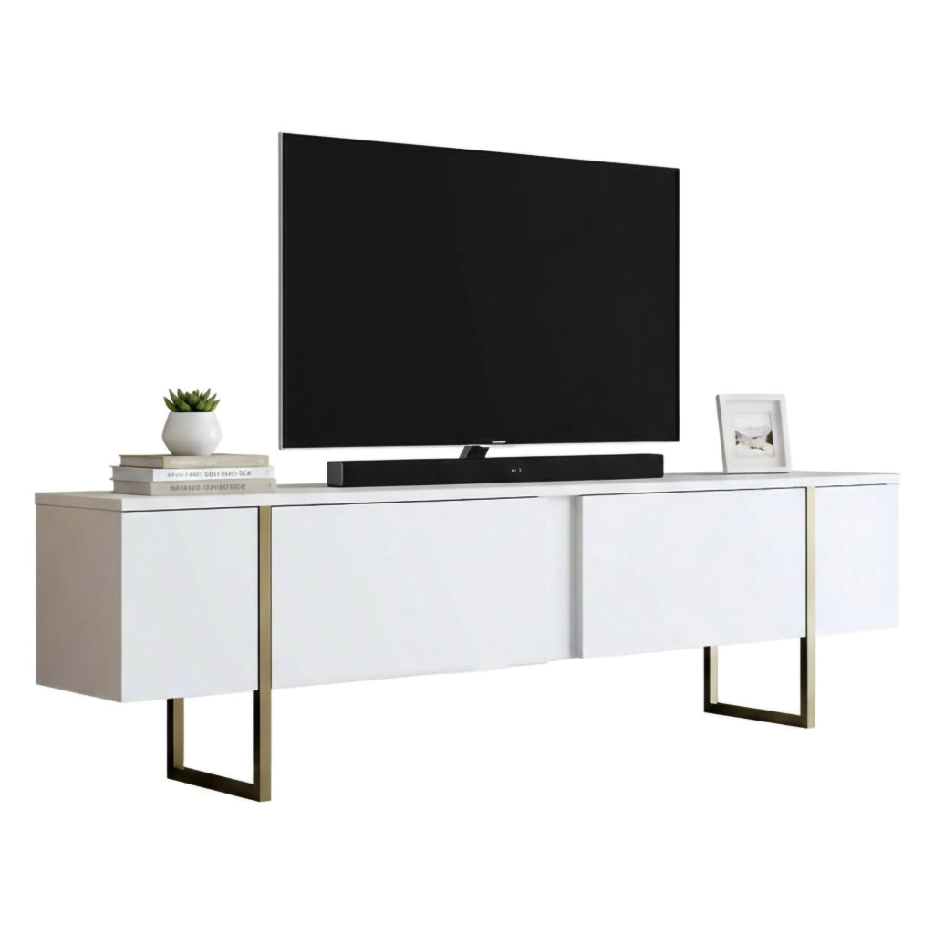Abishia, Mobile Porta tv Cassetti, 180x30x50h cm Bianco