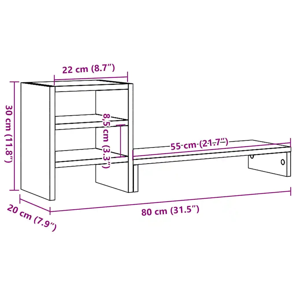 Supporto Monitor con Organizzatore Rovere Sonoma in Truciolato 854735