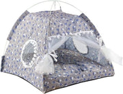Tent per Cani con Finestra a Maglia - Colori Vivaci - Respirazione Lenta - Adatto per Interno e Esterno - Grigio.