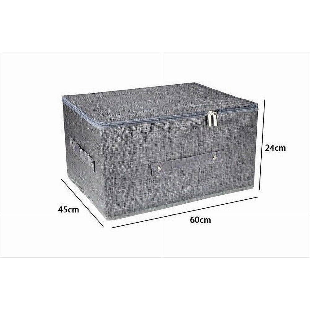 Trade Shop - Scatola Box Salvaspazio Portatutto Contenitore Organizer Cerniera 60x45x24cm 79418 -