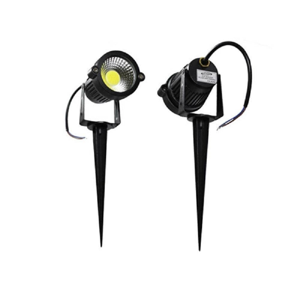 Trade Shop - Faretto Led Cob 5 W Picchetto Esterno Giardino Es06 Luce 4000k 6500k 3000k Verde - -verde      -